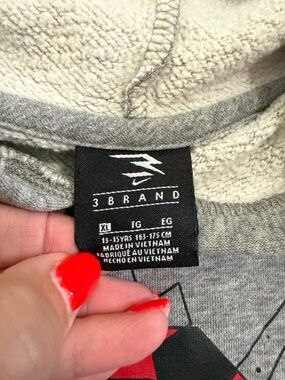 Nike 3 Brand Gray/Red/Black Youth Hoodie Size XL